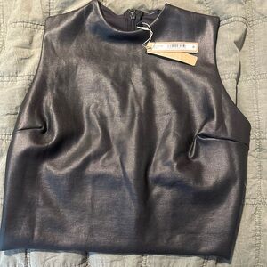 Skims faux leather crop top